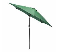 Harbour Housewares 2.7M Tilting Garden Parasol - Green - Crank Handle Patio Umbrella, Large Outdoor Sun Shade, Adjustable 30° Tilt, UPF50+ UV Protection, Water-Resistant with Air Vent & Carry Bag