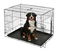 Harbour Housewares 2 Door Metal Dog Crate with Removable Tray - Extra Large