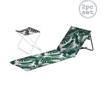 Harbour Housewares 2-Piece Folding Beach Furniture Set - Banana Leaf