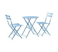 Harbour Housewares 2 Seater Sussex Bistro Set - Round - Cornflower Blue