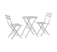Harbour Housewares 2 Seater Sussex Bistro Set - Round - White