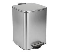 Harbour Housewares 20L Square Stainless Steel Pedal Bin - Brushed Soft Close Kitchen Trash Can with Foot Pedal, Removable Inner Bucket, Hands Free Rubbish Bin for Home, Office, Utility Room