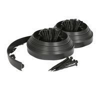 Harbour Housewares 20m Flexible Plastic Lawn Edging Path Grass Border with Plastic Pegs in Black Harbour Housewares Black