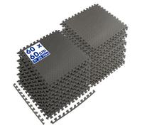Harbour Housewares 20X Interlocking Gym Flooring Mats - 60 X 60Cm - Large Heavy Duty Eva Non-Slip Rubber Matting Floor Tiles