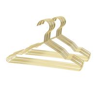 Harbour Housewares Metal Coat Hangers - Gold - 20x Childrens Wire Clothes Hangers with Trouser Bar and Non Slip Shoulder Notches for Jacket, Suit, Jumper, Dress Wardrobe Storage