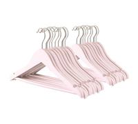 Harbour Housewares 20X Strong Light Pink Children's Coat Hangers With 360 Degree Rotatory Hook Clothes Hangers With Notches & Bar
