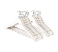 Harbour Housewares 20x Strong Wooden Coat Hangers with 360 Degree Rotatory Hook in White | Size: 20 Pack Harbour Housewares White 20 Pack