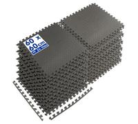 Harbour Housewares 24X Interlocking Gym Flooring Mats - 60 X 60Cm - Large Heavy Duty Eva Non-Slip Rubber Matting Floor Tiles