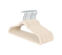 Harbour Housewares Velvet Hangers - 45cm - 25x - Ivory Non-Slip Coat Hangers with Trouser Bar Clothes Bar 360 Degree Swivel Hook Wardrobe Organiser for Suit & Shirt, Trouser