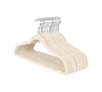Harbour Housewares 25x Velvet Hangers - Non-Slip Coat Clothes Hangers with Trouser Bar in Ivory Harbour Housewares Ivory