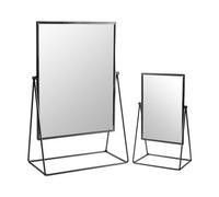Harbour Housewares 2Pc Dressing Table Mirror Set - Black - Makeup Tabletop Cosmetic Bathroom Mirror