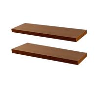 Harbour Housewares 2x 80cm Floating Wall Shelves - Wall Mountable for Storage & Display in Walnut | Size: 2x 80 cm Harbour Housewares Walnut 2x 80 cm