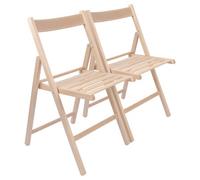 Harbour Housewares 2X Beech Wood Folding Chairs - Wooden Garden Chair Outdoor Seating Deck Seats Foldable Dining Patio Furniture