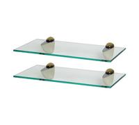 40cm Glass Floating Shelves Narrow Bathroom Wall Storage Display Shelf Unit