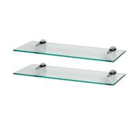 50cm Glass Floating Shelves Narrow Bathroom Wall Storage Display Shelf Unit