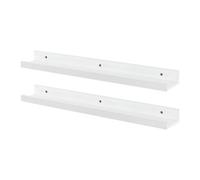 Harbour Housewares 2X Floating Picture Ledge Shelves - White 57Cm Mdf Wall Mounted Display For Photos, Frames & Décor