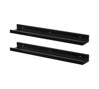 Harbour Housewares 2X Floating Picture Ledge Wall Shelves - Black - Photo Gallery Bookshelf Wall Shelves Floating Shelf 57Cm