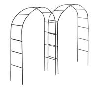 Harbour Housewares 2X Metal Garden Arbour Arches - 2.4M X 1.4M Large Wide Heavy-Duty Outdoor Plants Flower Archway Pergola Trellis