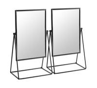 Harbour Housewares 2 Piece Dressing Table Vanity Mirror Set - Free Standing Tabletop Makeup Cosmetic Mirrors - 22cm - Black