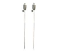 Harbour Housewares 2X Outdoor Flame Torches - Barrel - Silver Metal Garden Lighting Fire Torch Decorative Patio Accessories