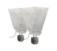 Harbour Housewares 2x Plant Fleece Frost Protection Covers with Drawstring - 80cm x 100cm in White | Size: 80 cm x 100 cm Harbour Housewares White 80 cm x 100 cm