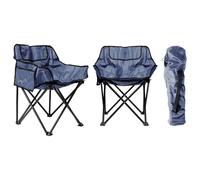 Harbour Housewares 2x Premium Folding Camping Chairs with Pockets & Carry Bag in Navy Harbour Housewares Navy