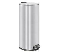Harbour Housewares 30L Stainless Steel Kitchen Pedal Bin With Lid Brushed Foot Pedal Removable Inner Bucket Slim Tall 31X36X63Cm