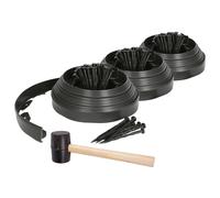 Harbour Housewares 30m Flexible Plastic Lawn Edging Kit with 120 Pegs & Mallet in Black Harbour Housewares Black