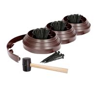 Harbour Housewares 30m Flexible Plastic Lawn Edging Kit with 120 Pegs & Mallet in Brown Harbour Housewares Brown