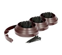 Harbour Housewares 30m Flexible Plastic Lawn Edging Path Grass Border with Plastic Pegs in Brown Harbour Housewares Brown