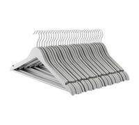 Harbour Housewares 30X Strong Grey Wooden Coat Hangers With 360 Degree Rotatory Hook - Wood Clothes Hangers With Notches & Bar