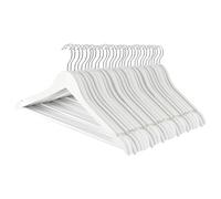 Harbour Housewares 30x Strong Wooden Coat Hangers with 360 Degree Rotatory Hook in White | Size: 30 Pack Harbour Housewares White 30 Pack