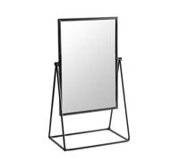 Harbour Housewares 39Cm Rectangle Makeup Mirror - Black - Dressing Table Tabletop Cosmetic Bathroom Mirror