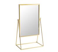 Harbour Housewares 39cm Rectangle Makeup Mirror - Dressing Table Tabletop Cosmetic Bathroom Mirror in Gold Harbour Housewares Gold