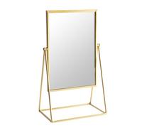 Harbour Housewares 39Cm Rectangle Makeup Mirror - Gold - Dressing Table Tabletop Cosmetic Bathroom Mirror