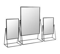 Harbour Housewares 3Pc Dressing Table Mirror Set - Black - Makeup Tabletop Cosmetic Bathroom Mirror