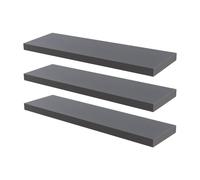 Harbour Housewares 3x 100cm Floating Wall Shelves - Wall Mountable for Storage & Display in Grey | Size: 3x 100 cm Harbour Housewares Grey 3x 100 cm