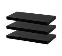 Harbour Housewares 3x 60cm Floating Wall Shelves - Wall Mountable for Storage & Display in Black | Size: 3x 60 cm Harbour Housewares Black 3x 60 cm