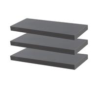Harbour Housewares 3x 60cm Floating Wall Shelves - Wall Mountable for Storage & Display in Grey | Size: 3x 60 cm Harbour Housewares Grey 3x 60 cm