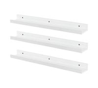 Harbour Housewares 3X Kids Floating Bookshelves - White 57Cm Mdf Wall Mounted Nursery Book Storage For Photos, Frames & Décor