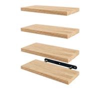Harbour Housewares 4 Piece Rustic Wooden Floating Shelf Set - 40Cm