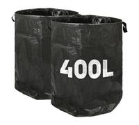 Harbour Housewares 400L Garden Waste Bags With Handles - Black - 2X Large Strong Reusable Plastic Heavy Duty Gardening Rubbish Refuse Sacks