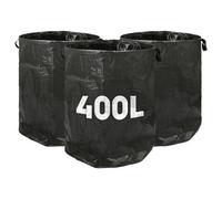 Harbour Housewares 400L Garden Waste Bags With Handles - Black - 3X Large Strong Reusable Plastic Heavy Duty Gardening Rubbish Refuse Sacks