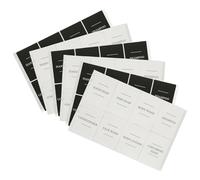 Harbour Housewares 48 Piece Soap Dispenser Labels Set - White and Black Pre-Printed Waterproof Stickers for Bathroom and Kitchen Bottles - Reusable Organiser Labels for Soap, Lotion and Cleaning