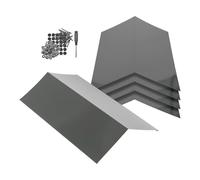 Harbour Housewares 5-Pack Anthracite Metal Roofing Ridge Caps - Galvanised Steel Waterproof Rust-Resistant Finish - Flexible Heavy Duty Roof Apex Protection for Shed Garage Outbuilding