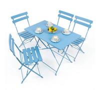 Harbour Housewares 5 Piece Sussex Folding Patio Bistro Set - Blue