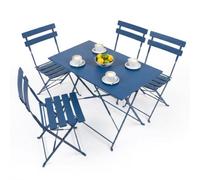 Harbour Housewares 5 Piece Sussex Folding Patio Bistro Set - Navy