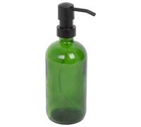 Harbour Housewares 500Ml Glass Soap Dispenser - Green Bathroom Kitchen Spa Refillable Hand Wash Or Lotion Bottle With Pump