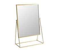 Harbour Housewares 50cm Rectangle Makeup Mirror - Dressing Table Tabletop Cosmetic Bathroom Mirror in Gold Harbour Housewares Gold