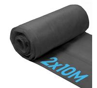 Harbour Housewares 50gsm Weed Control Fabric - 2 Rolls of 1M x 10M each - Black - Weed Control Membrane Barrier Ground Cover for Garden, Patios, Flower Beds, Fruits, Vegetables, Landscaping